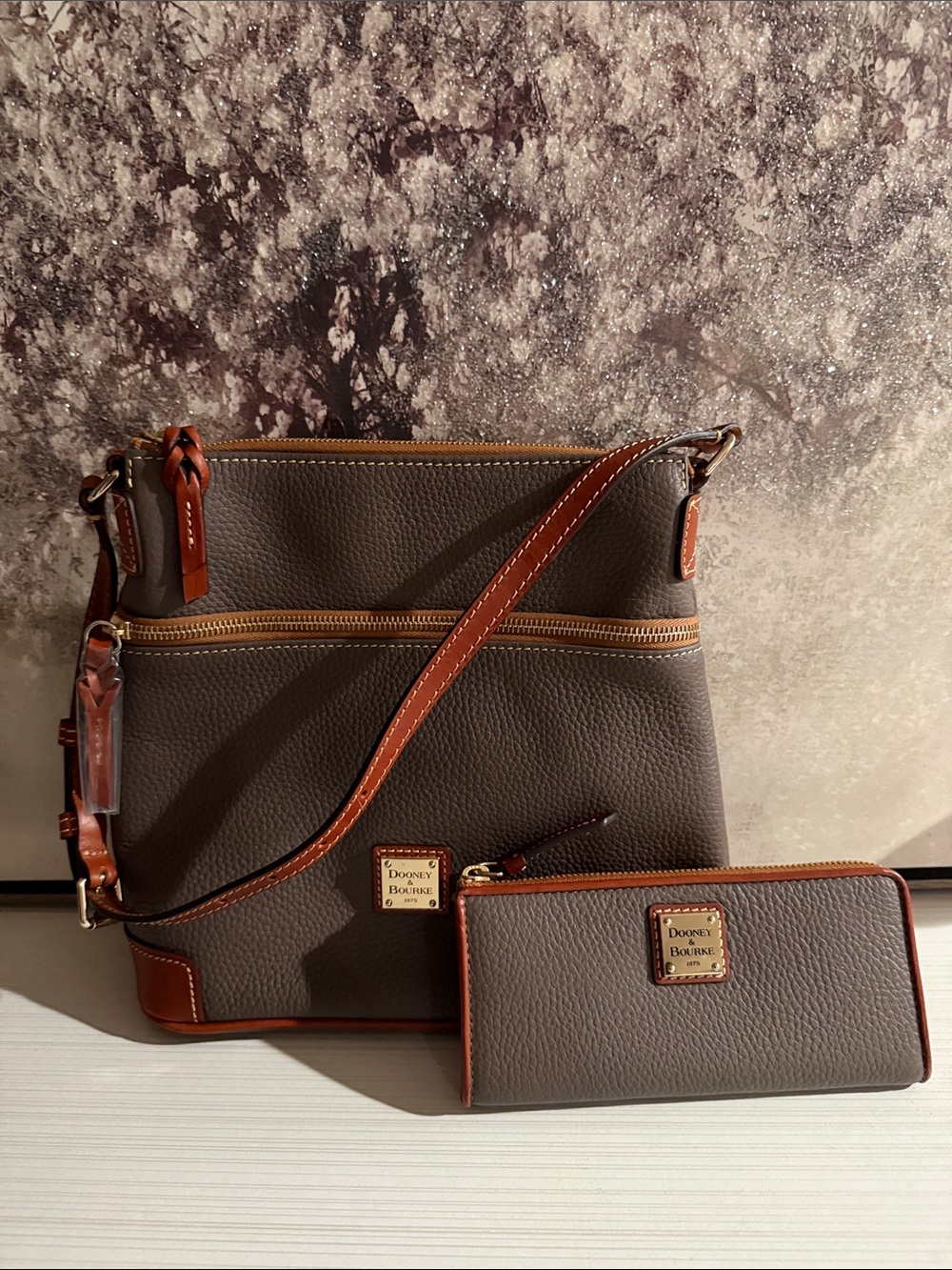 Dooney & Bourke Pebble Grain Crossbody Bag with matching wallet